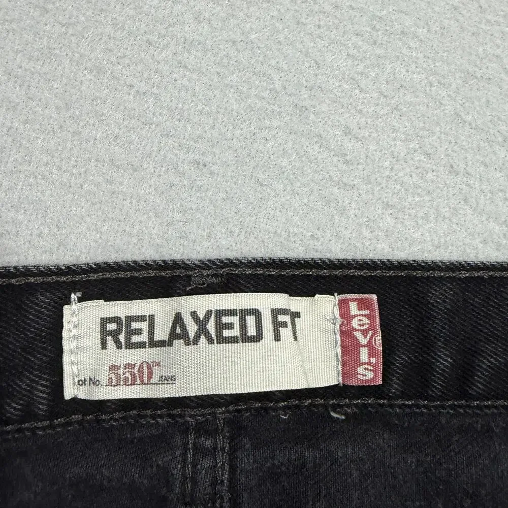 Vintage Levis 550 Relaxed Fit Jeans Men's 34x30 Black Denim y2k 2007 Western